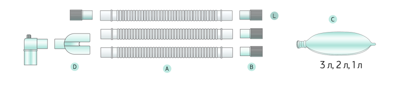 Дыхательные контуры анестезиологические (гофрированная трубка, этиленвинилацетат)