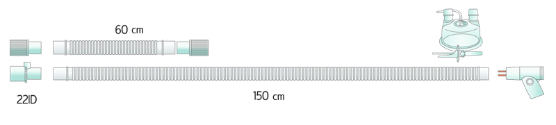BIPAP Breathing circuit (corrugate tube, EVA)